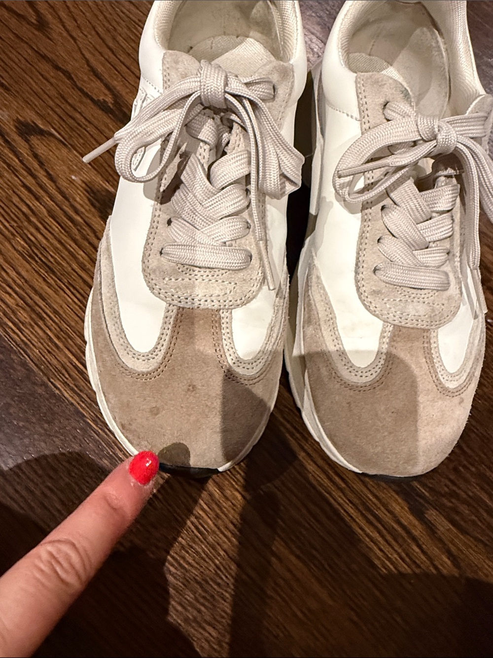 Tory Burch Good Luck Trainer 7.5 White/New Ivory/Cerbiatto Suede Shoes - Picture 3 of 7